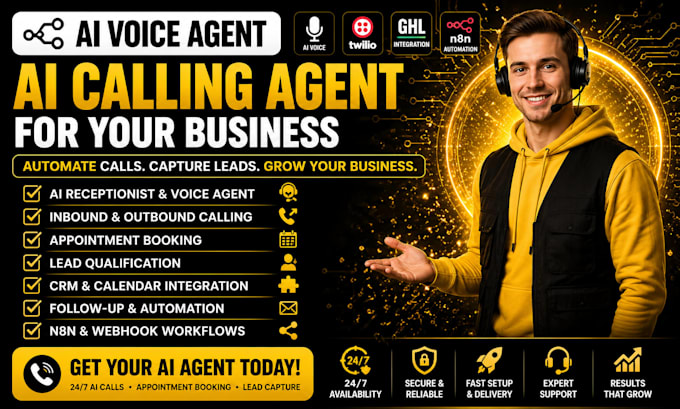 build ai receptionist ai calling agent ai voice agent using retell ai twilio n8n