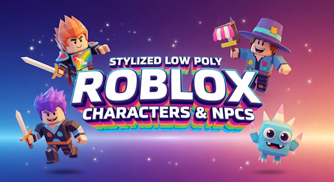 design stylized low poly roblox characters and npcs