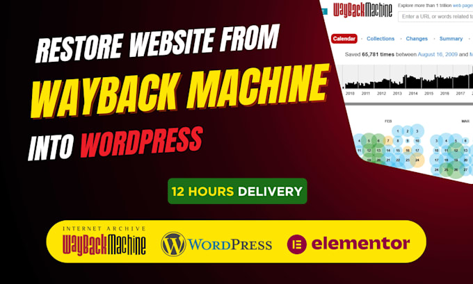 restore, recover website from wayback machine to wordpress website