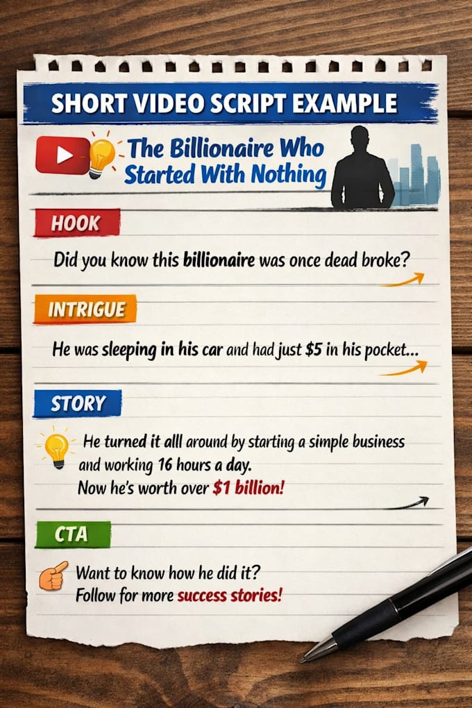 write engaging short form video scripts that go viral