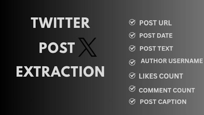 extract x posts, post date, post text, post users and much