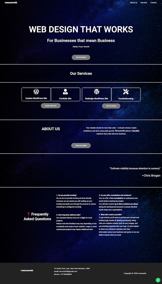 design and develop a website