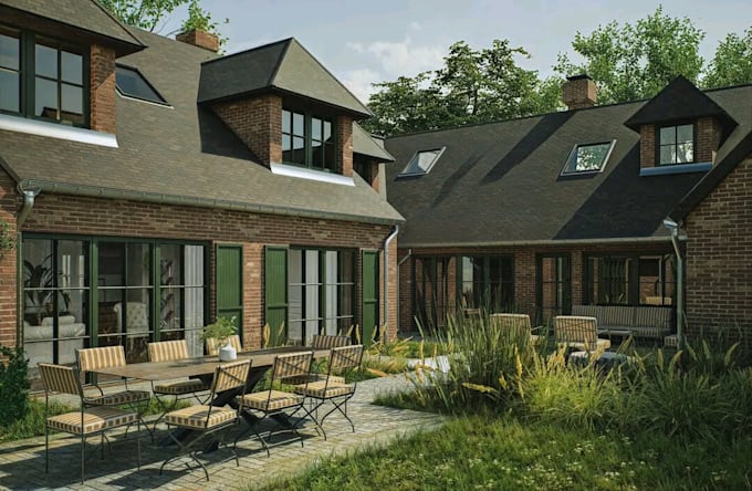 do 3d house visual interior and exterior 3d model and rendering with walkthrough