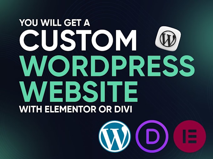 build custom wordpress website with elementor or divi