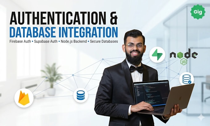 integrate firebase auth, supabase auth, node js auth, and database services