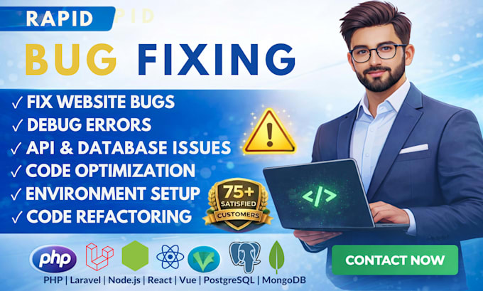quickly fix website bugs debug errors and optimize PHP laravel nodejs code