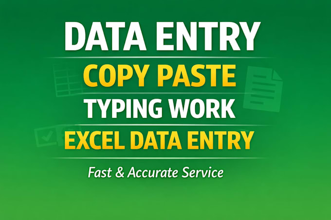 do data entry , copy paste , typing and excel work