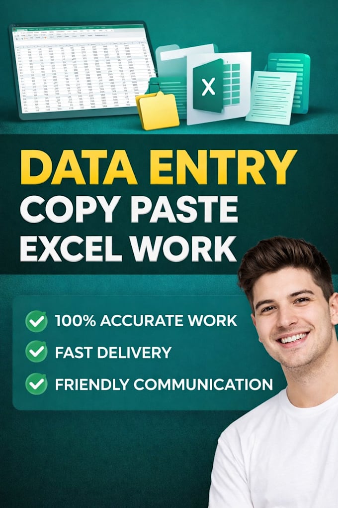 do data entry, copy paste, excel data entry