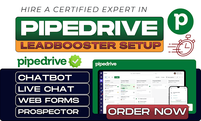 setup pipedrive leadbooster ai chatbot web forms live chat lead capture routing