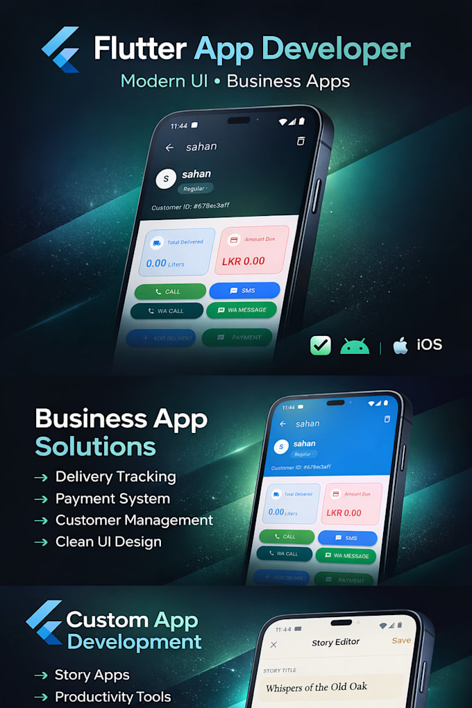 develop a flutter mobile app for your startup or business