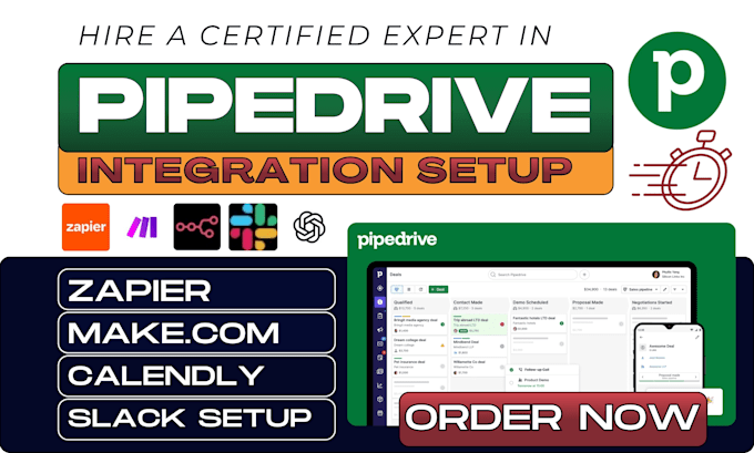 integrate pipedrive zapier n8n make api gmail outlook calendly slack automation
