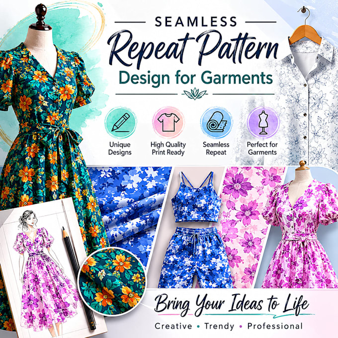 design seamless pattern for fabric, textile, packaging and wallpaper