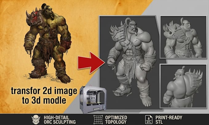 convert 2d image to 3d model charachter