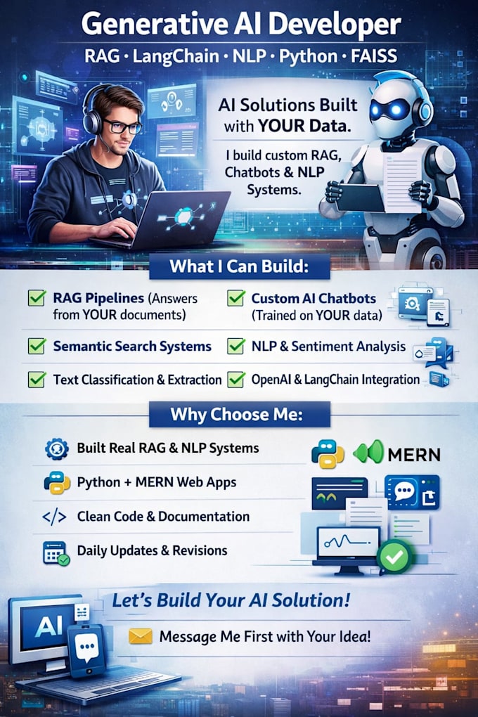 build a generative ai app rag pipeline or nlp system using python