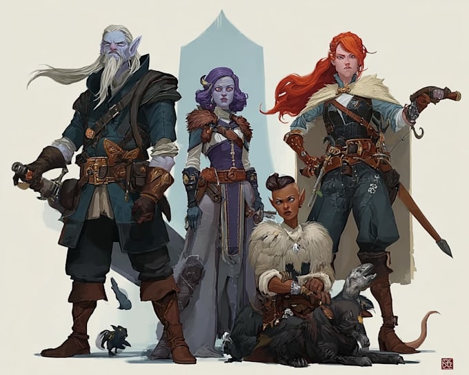 fantasy dnd party and dnd design