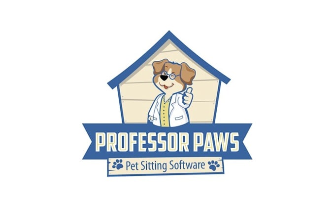 create powerful logo for professor paws pet sitting software
