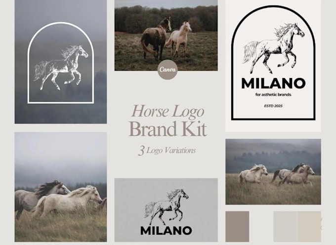 design hand drawn equine, horse logo