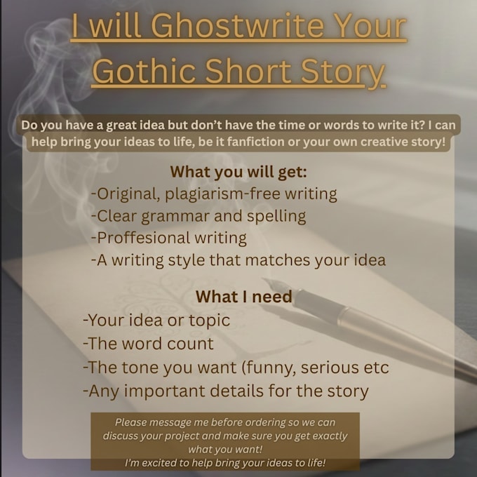 ghostwrite the perfect gothic story for you