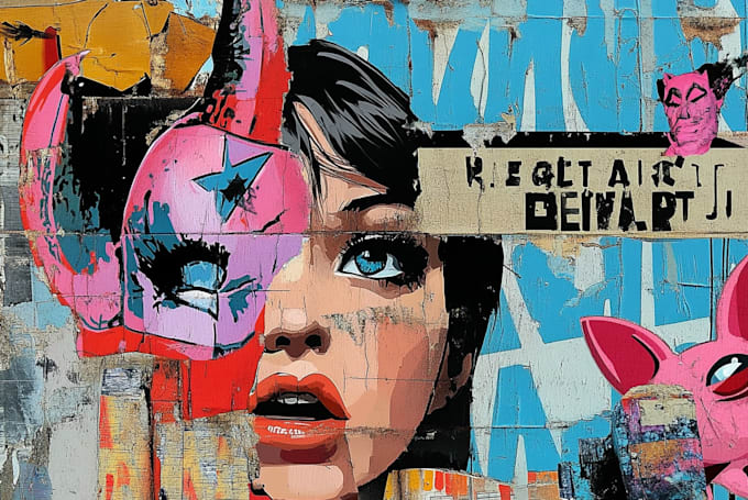 create a unique street pop art collage
