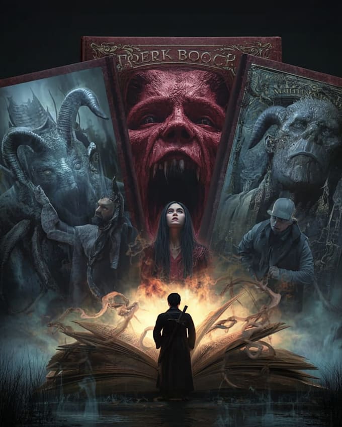 design horror book characters art