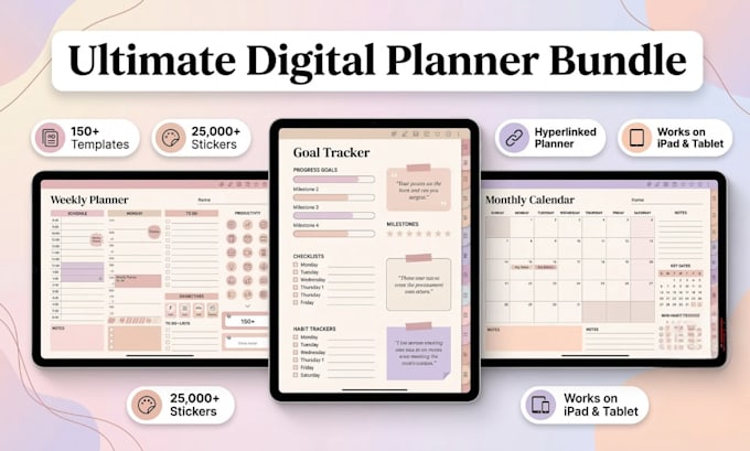 design a hyperlinked planner, etsy digital planner, digital journal