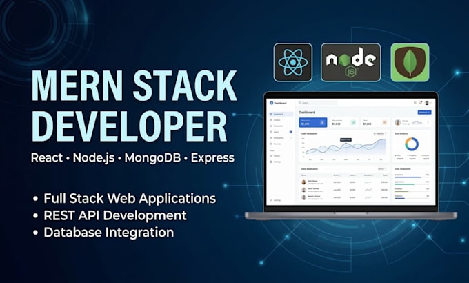 develop full stack mern web app with authentication and API