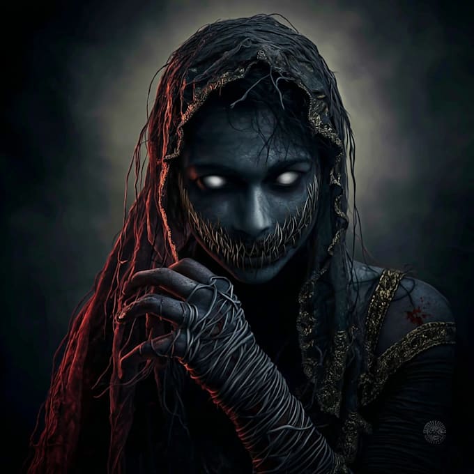 create vintage comic, dark horror  art