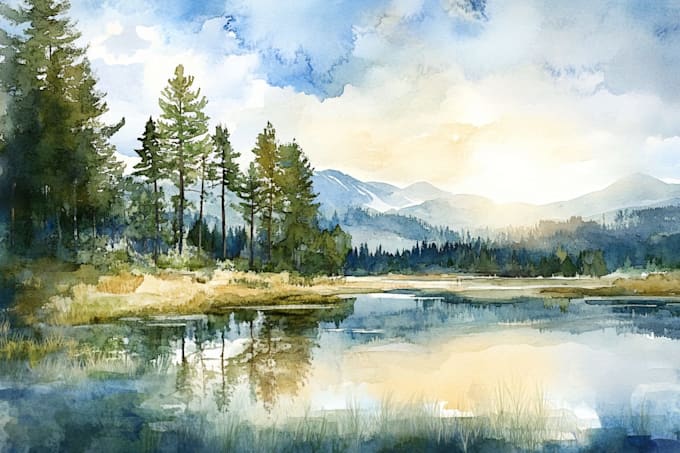 paint landscapes in watercolor