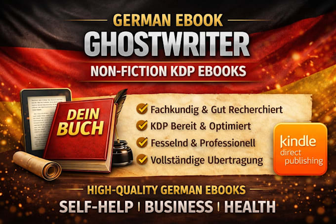 ghostwrite german ebook, non fiction KDP ghost book writer