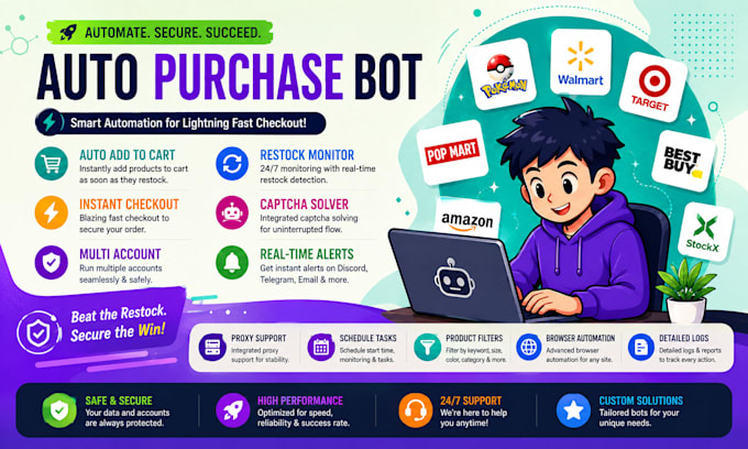 do auto buying bot, popmart bot, auto purchase bot, pokemon bot, checkout bot