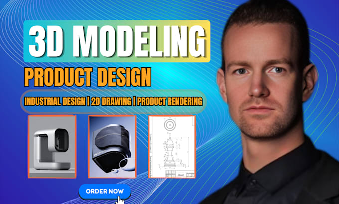 do 3d cad design and product 3d modelling and 2d drawings using solidworks