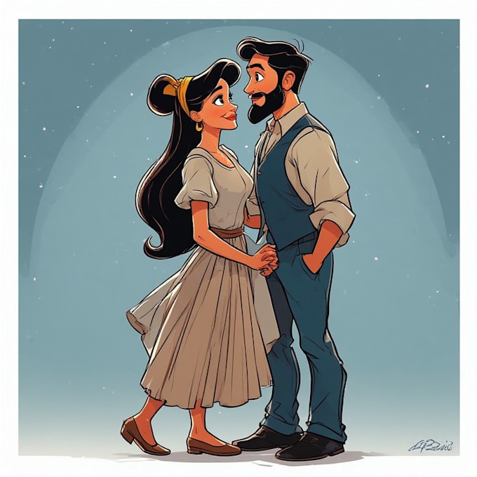 design a personalized couple portrait, perfect for gifts
