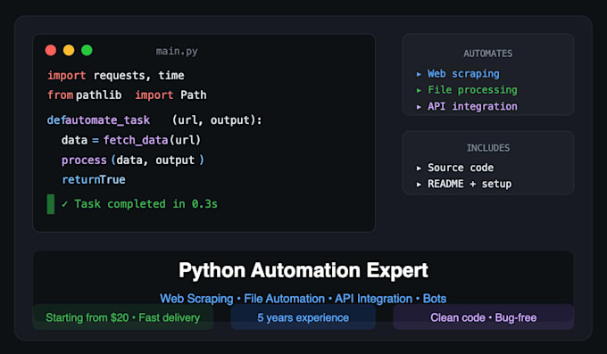 build a python automation script for any task