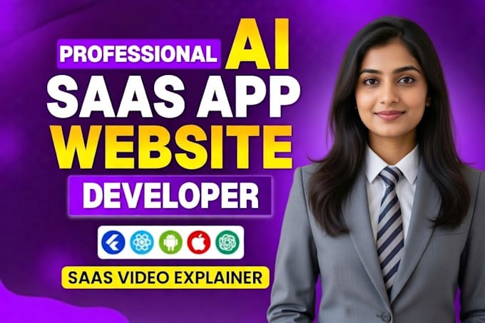 develop ai apps, ai saas, ai website saas video for ai chatbot or ai software