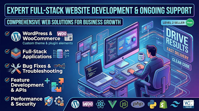 expert developer for ongoing website support wordpress react e commerce