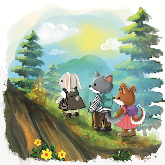 illustrate your children book with watercolor artwork