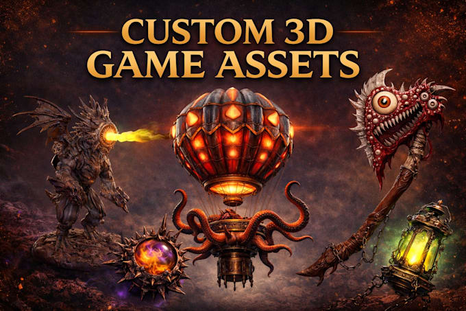 create 3d game assets, props or fantasy creatures
