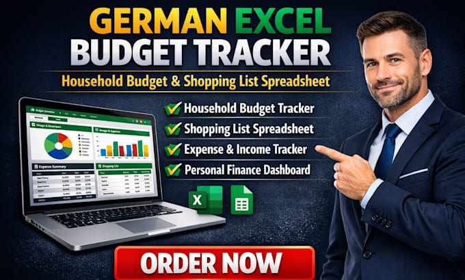 create a household budget tracker, shopping list and excel spreadsheet