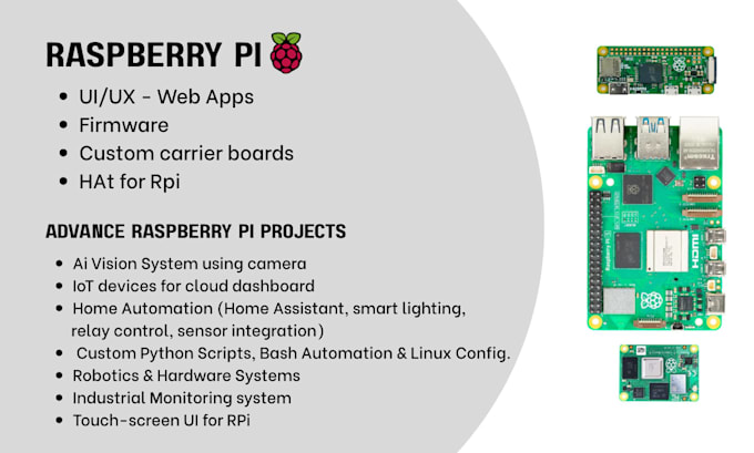 build custom raspberry pi projects, iot ,smart home and apps