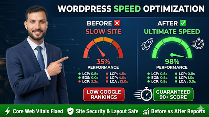 do wordpress speed optimization and fix core web vitals
