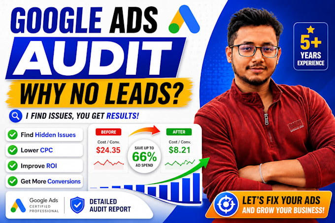 audit, optimize and manage google ads PPC, search and performance max campaigns