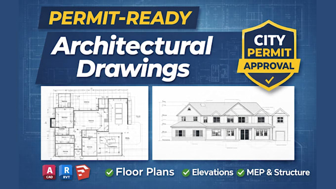 draw city permit architectural and construction drawings