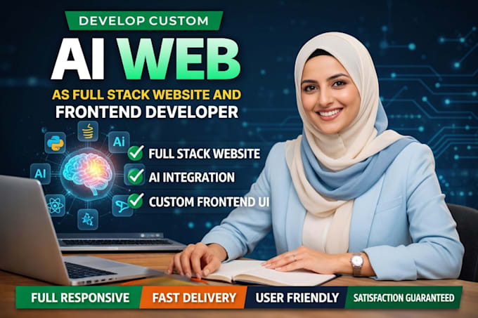 develop custom ai web as full stack website and frontend developer