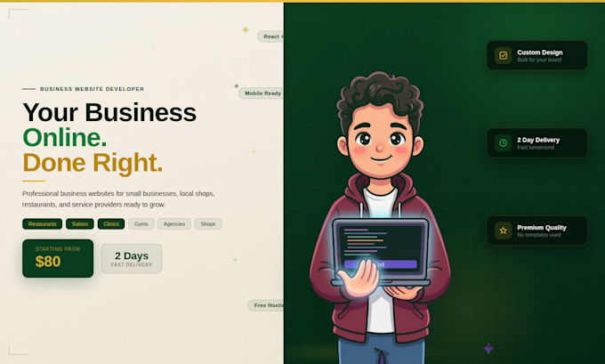 design a professional business website for small business