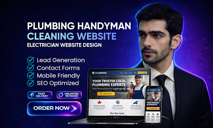 design a wordpress website for plumbing handyman, cleaning, electrician
