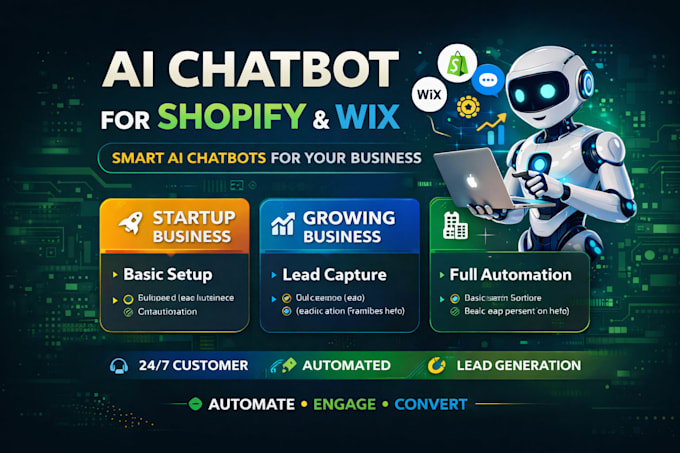 build ai agent chatbot for shopify store or wix website