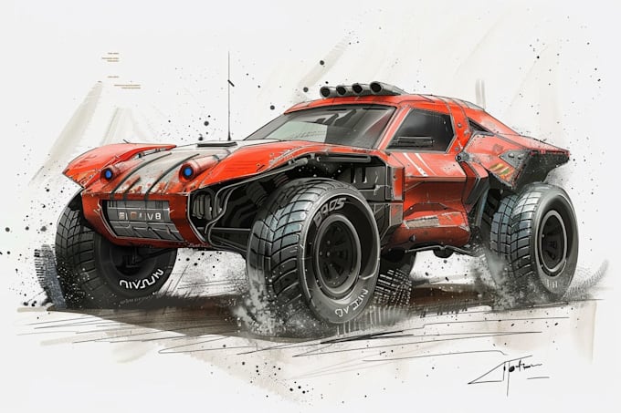create vehicle concept art for you
