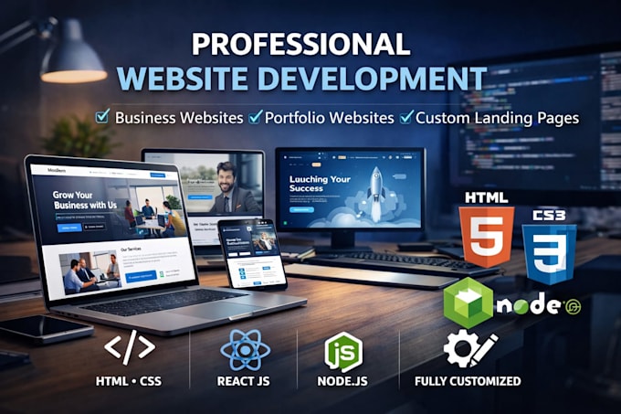 create modern business website design with responsive layout