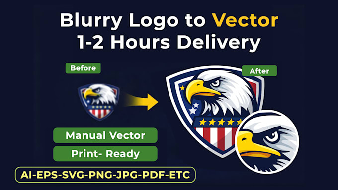 manually vector trace logo to clean print ready vector