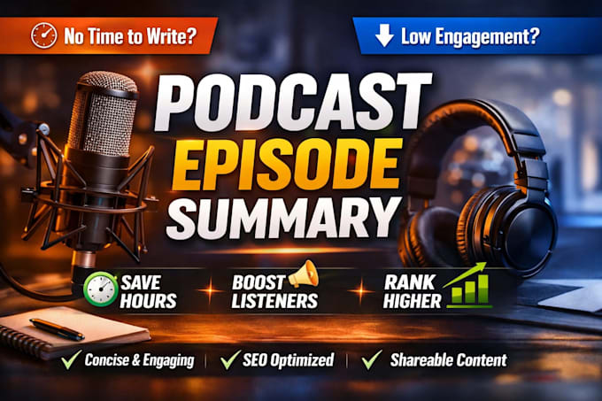 write engaging podcast episode summary and professional show notes